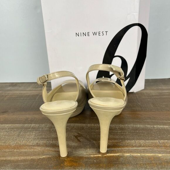 Nine West Tan Beige Open Toe Heels- Size 8.5 - Picture 5 of 7
